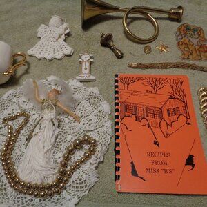 JUNK DRAWER FAUX HORN DOILY ANGEL SUGAR JEWELRY & PARTS ETC. LOT